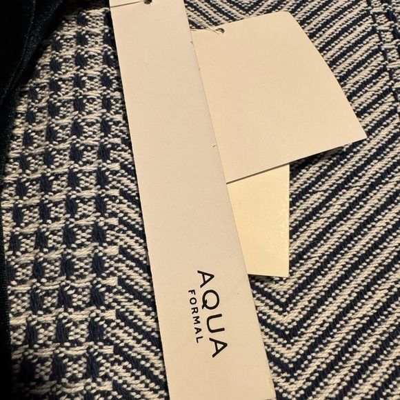 Aqua- NWT Hunter Green Velvet Shortsleeve Vneckline Maxi Cocktail Dress - Picture 6 of 7